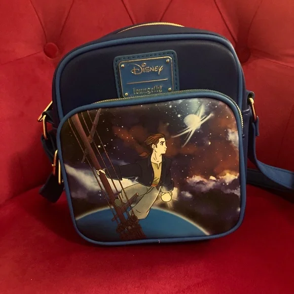 Loungefly Disney’s Treasure Planet Crossbody Bag Space Sailing Jim Blue Purse! - Picture 1 of 3